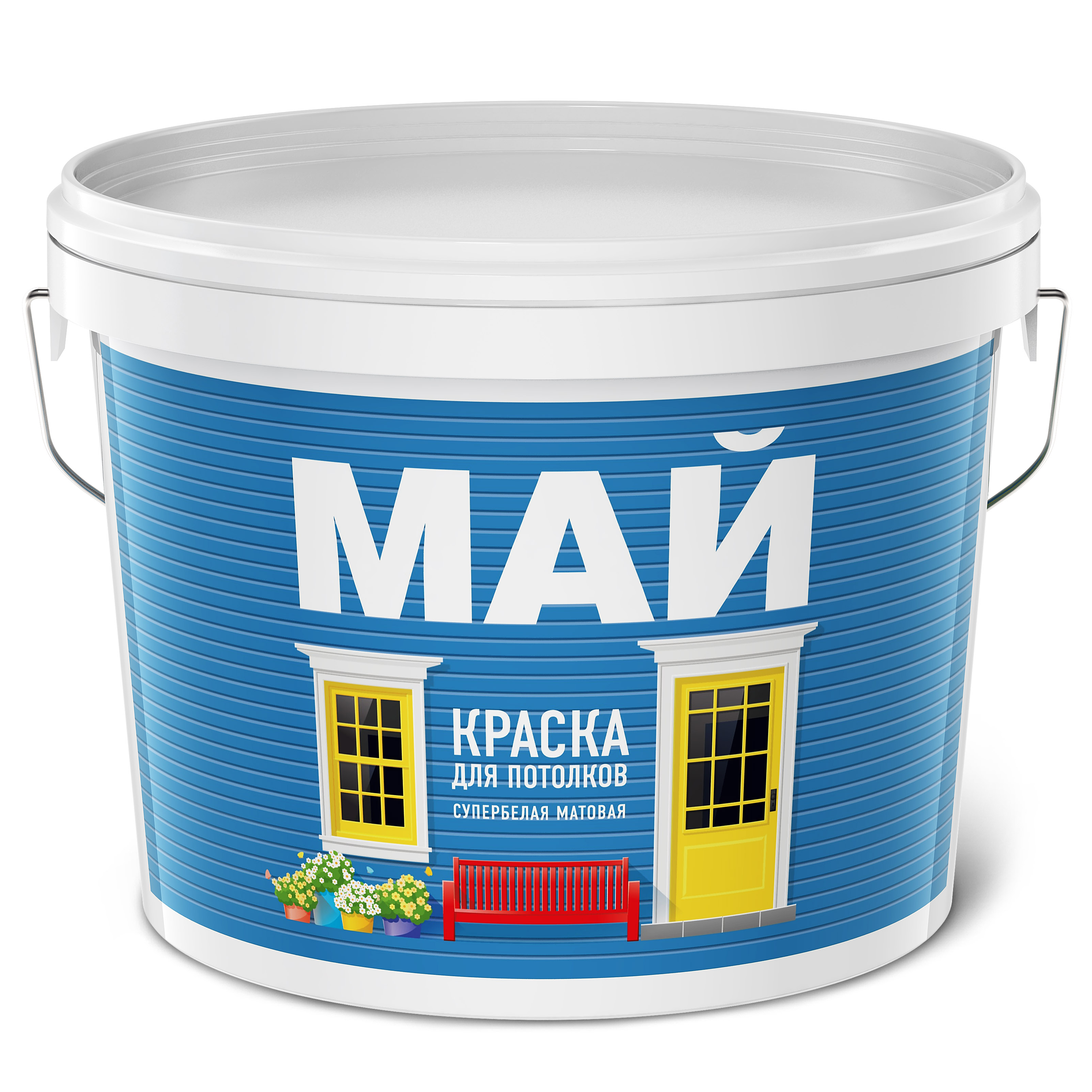 картинка МАЙ Краска для потолков белая, 6 кг (2шт/уп) от магазина Элемент