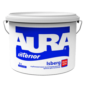 картинка AURA краска для потолков глубокоматовая высокоукрывистая ISBERG 4,5 л от магазина Элемент