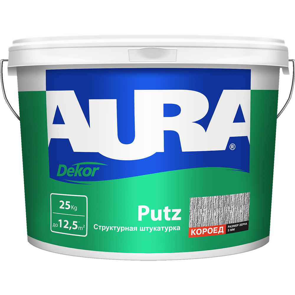 картинка AURA Структурная штукатурка Putz Decor короед, зерно 2,0мм, 25кг от магазина Элемент