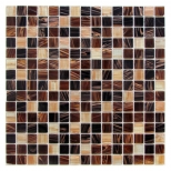 Мозаика стеклянная 32,7х32,7х0,4см Nova, коричневый микс с авантюрином