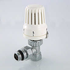 Клапан термостатический для радиатора 1/2" с термоголовкой угловой Valtec
