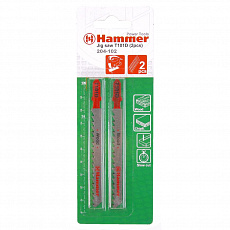 Пилка д/лобзика Hammer Flex 204-102 T101D дер./пласт., 74мм, шаг 4.0-5.2, (2шт.)