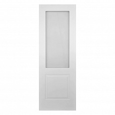 Полотно дверное АДЕЛЬ белое со стеклом 900х2000х40 мм, эмалевое с замком