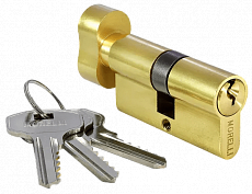 Цилиндр ключевой MORELLI 60CK PG  ключ-вертушка (золото)