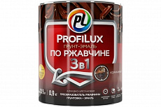 Profilux Грунт эмаль по ржавчине 3 в 1 коричневая  0,9кг (14шт/уп)