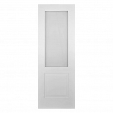 Полотно дверное АДЕЛЬ белое со стеклом 600х2000х40 мм, эмалевое с замком