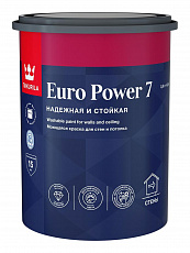 ТИККУРИЛА краска ЕВРО POWER 7 С интерьерная стойкая к мытью мат 0,9 л (6шт/уп)