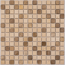 Мозаика каменная 30,5x30,5x0,7см Malta бежево-коричневый микс
