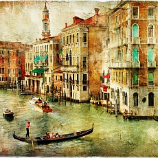 Картина на досках 30х40см Венеция Бруно