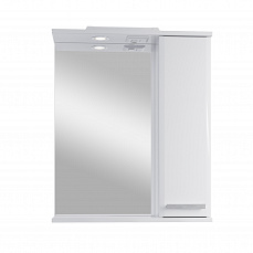 Шкаф зеркальный SanStar Аура 60 белый, с подсветкой, правый