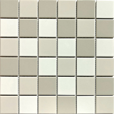 Мозаика керамическая 30,3x30,3x0,6см Nanda глянцевый серо-белый микс