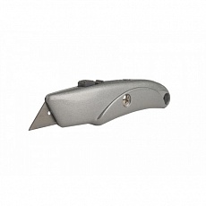 Нож для линолеума, трапецевидное лезвие, металл.корпус, фиксатор, Sturm 1076-02-P1
