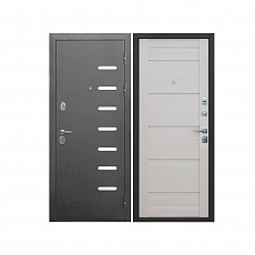 Дверь металлическая 9 см Серебро Лиственница беж Царга (860мм) левая/ФЙ